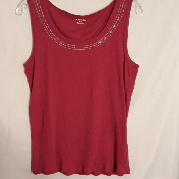 St. John's Bay Tops - St John's Bay tank with silver embellishments